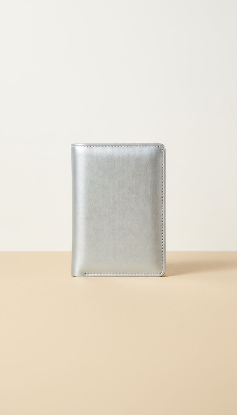 Smart Wallet Silver Vegan Leather